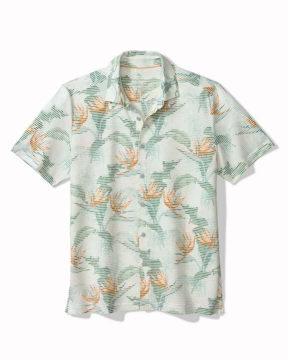NEW TOMMY BAHAMA men's fiesta fronds islandzone camp shirt in white